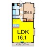 オーシャン 1LDKの間取り