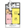 レジデンス思川 1LDKの間取り