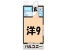 MハイツPARTⅠ 1Rの間取り
