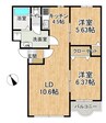マロンフィールド美しが丘Ⅱ 2LDKの間取り