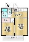 メイクハイツ 2Kの間取り
