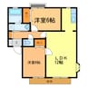 サンビレッジ小山D 2LDKの間取り