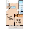 マイキャッスルパートⅥ 1LDKの間取り