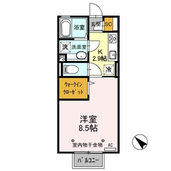 間取図 Ｄ-ｒｏｏｍ思川ローズ Ｈ