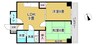 協栄マンションOYAMA 2LDKの間取り