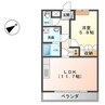 ルミナスハイム 1LDKの間取り