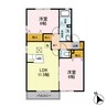 Ｋ・フルール Ｂ 2LDKの間取り