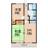 コーポスカイ　A 2DKの間取り