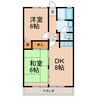 コーポスカイ　A 2DKの間取り