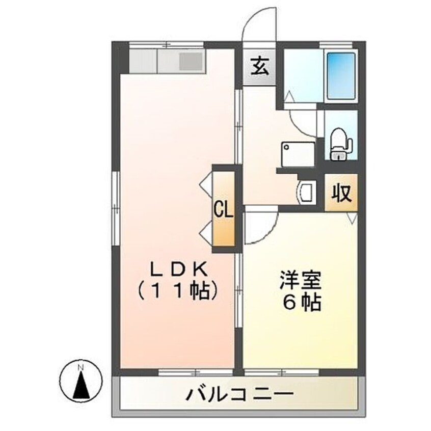 間取図 第5朝日ハイツ　B