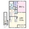 シャトーハイツＪ 1LDKの間取り