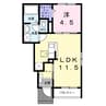 シャトーハイツＪ 1LDKの間取り