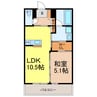 マルベリーコート 1LDKの間取り