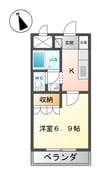 ベルメゾンしらさぎ 1Kの間取り