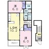 ヴィオラガーデン 2LDKの間取り