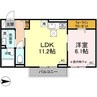 D-room上高間木 1LDKの間取り