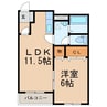 リバーユＡ 1LDKの間取り