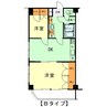 レジデンスカープ自治医大 2DKの間取り
