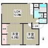 ソファレＡ 2LDKの間取り