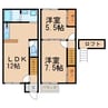 メッツ国分寺　Ⅰ 2LDKの間取り