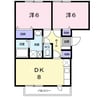 クリアヴィレッジＥ 2LDKの間取り