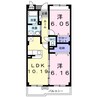 フィオーレ 2LDKの間取り