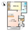 メゾン・アンソレイユ 1LDKの間取り