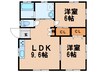 本丸ハウス　本丸南 2LDKの間取り