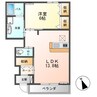メゾン・アンソレイユ 1LDKの間取り