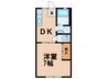 スカイハイツⅡ 1DKの間取り