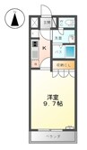 スプリームハピネス 1Kの間取り