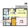 D-SOUTH 1LDKの間取り