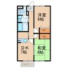 天神パレス　Ｂ 2DKの間取り