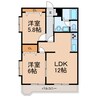 スターハイツ 2LDKの間取り