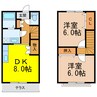 メゾネット雅 2LDKの間取り