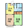 ウィングコーポラスⅠ 2DKの間取り