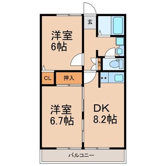 間取図 コーポスカイ　B