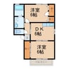 橋本住宅　Ａ 2DKの間取り