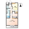 フェアリールージュＢ 1LDKの間取り