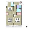 メゾンフルール 2DKの間取り