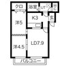 ライトオークハイツA 2LDKの間取り