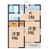 サンハイツ（本丸） 2Kの間取り