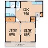 コーポMIMⅠ 2DKの間取り