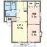 グリーンヒルズ田村G 2LDKの間取り