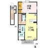 東北本線<宇都宮線>/雀宮駅 徒歩19分 2階 築17年 1LDKの間取り
