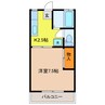 コーポサザンクロス（清原台） 1Kの間取り