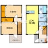 鹿野貸家 2LDKの間取り