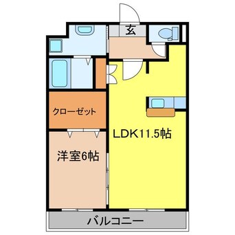 間取図 エソール中今泉