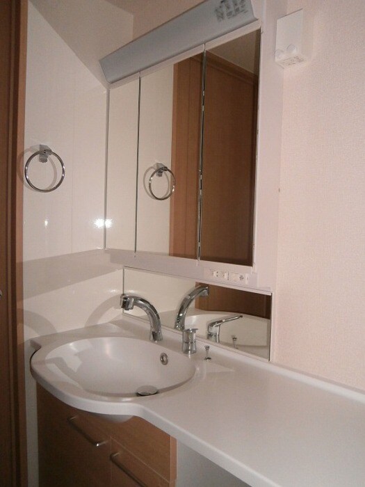 カウンター洗面台（鏡の裏は収納スペース） サニーフラット Ｅ