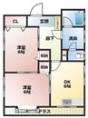 サンハイツ石井 2DKの間取り
